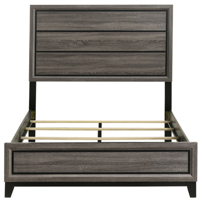 Brantley Wood Full Panel Bed Grey OakGrey Oak