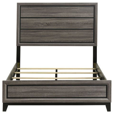 Brantley Wood Full Panel Bed Grey OakGrey Oak
