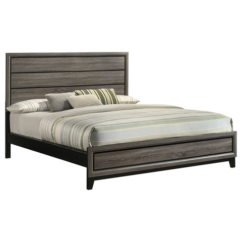 Brantley Wood California King Panel Bed Grey OakGrey Oak