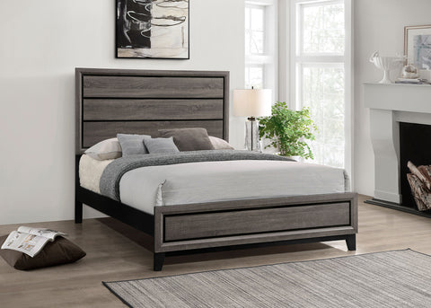 Brantley Wood Queen Panel Bed Grey OakGrey Oak