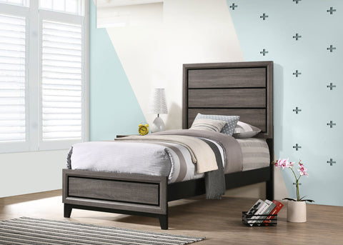 Brantley Wood Twin Panel Bed Grey OakGrey Oak