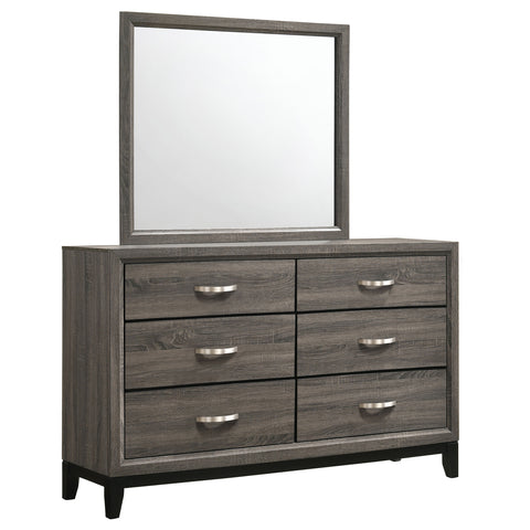 Brantley 6-drawer Dresser with Mirror Grey OakGrey Oak