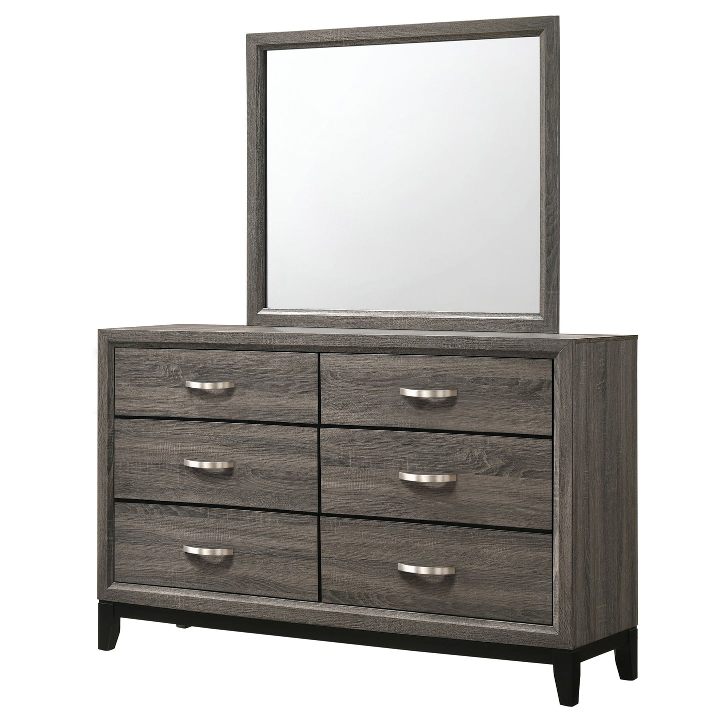 brantley 6-drawer dresser with mirror grey oakgrey oak
