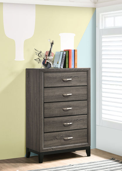 Brantley 5-drawer Bedroom Chest Grey OakGrey Oak