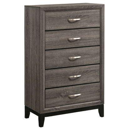 Brantley 5-drawer Bedroom Chest Grey OakGrey Oak