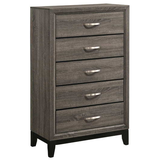Brantley 5-drawer Bedroom Chest Grey OakGrey Oak