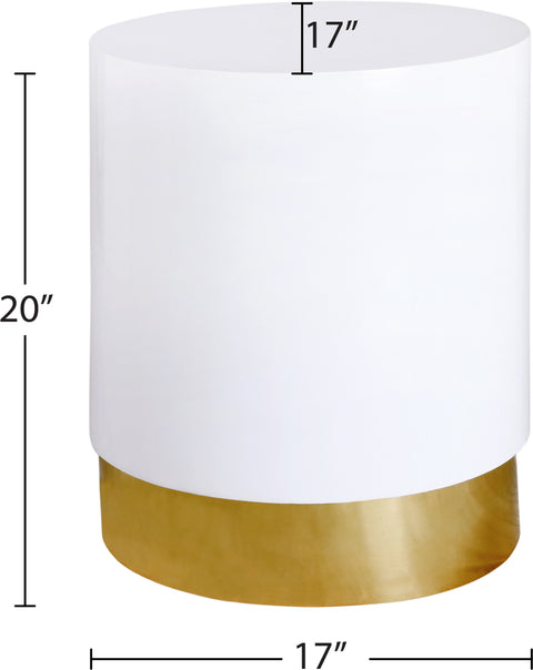 Elias White/Gold End Table E