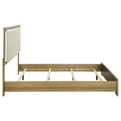 Topher Eastern King Panel Bed LED Headboard NaturalNatural
