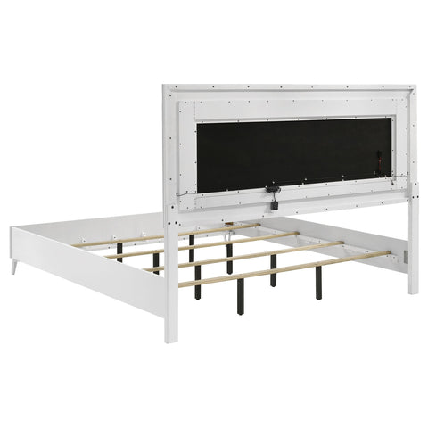 Dinard 5-piece Eastern King LED Bedroom Set White High Gloss
