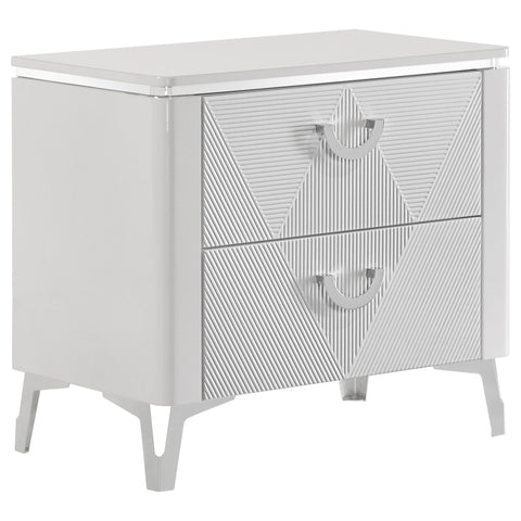 Dinard 5-piece Eastern King LED Bedroom Set White High Gloss