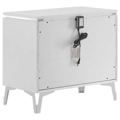 Dinard 2-drawer Nightstand Bedside Table White High Gloss