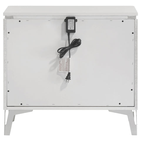 Dinard 2-drawer Nightstand Bedside Table White High Gloss