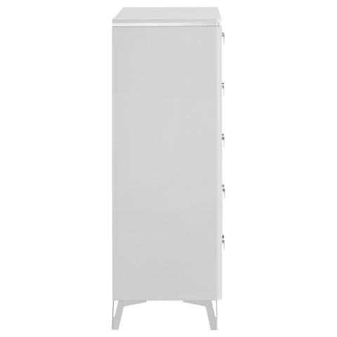 Dinard 5-drawer Bedroom Chest of Drawers White High Gloss