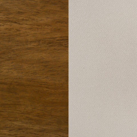 Fanning Eastern King Wood Panel Bed Cream and Warm Brown