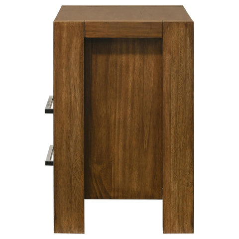 Fanning 2-drawer Nightstand Bedside Table Warm Brown