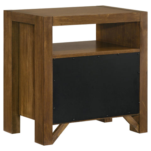Fanning 2-drawer Nightstand Bedside Table Warm Brown
