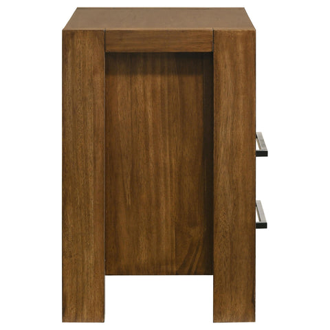 Fanning 2-drawer Nightstand Bedside Table Warm Brown