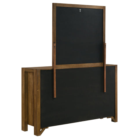 Fanning 8-drawer Bedroom Dresser and Mirror Warm Brown
