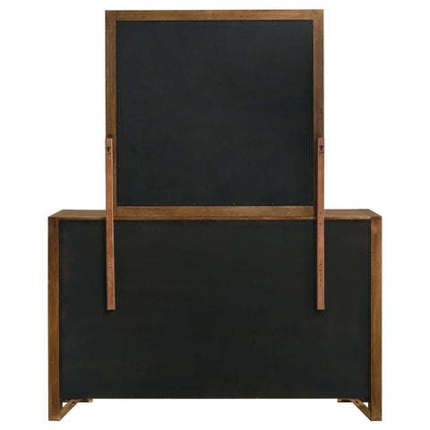 Fanning 8-drawer Bedroom Dresser and Mirror Warm Brown