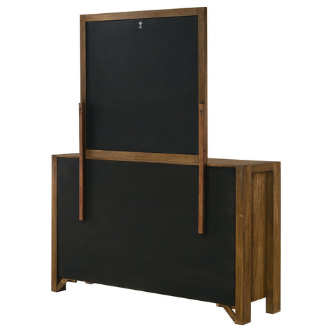 Fanning 8-drawer Bedroom Dresser and Mirror Warm Brown