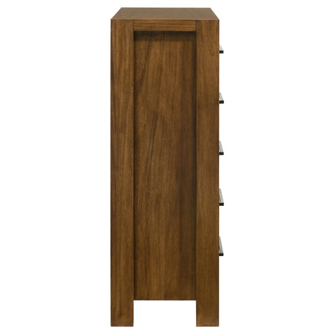 Fanning 5-drawer Bedroom Chest of Drawers Warm Brown