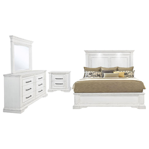 Beasley 4-piece California King Bedroom Set Vintage White