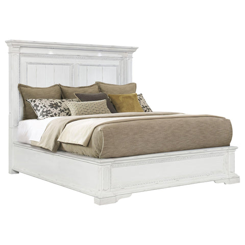 Beasley California King LED Light Panel Bed Vintage White