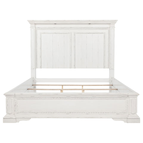Beasley California King LED Light Panel Bed Vintage White