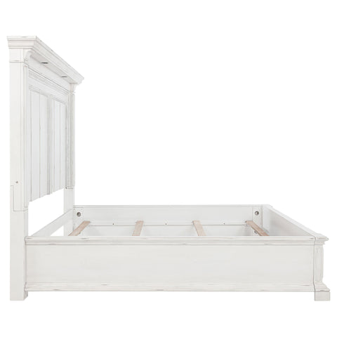 Beasley California King LED Light Panel Bed Vintage White