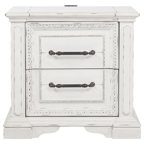 Beasley 2-drawer Nightstand with Dual USB Vintage White