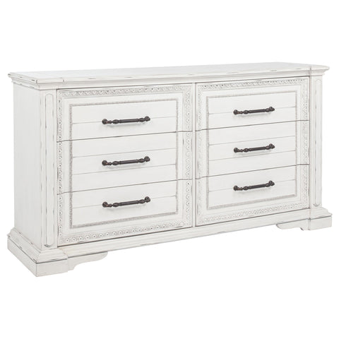 Beasley 6-drawer Bedroom Dresser Cabinet Vintage White