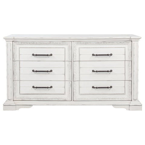 Beasley 6-drawer Bedroom Dresser Cabinet Vintage White