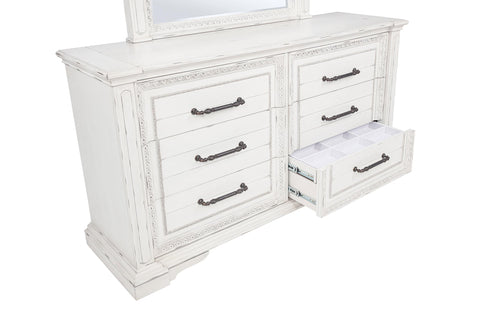 Beasley 6-drawer Bedroom Dresser Cabinet Vintage White