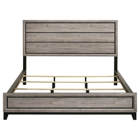 Havering Wood California King Panel Bed Light Taupe