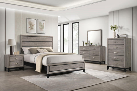 Havering Wood California King Panel Bed Light Taupe