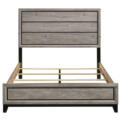 Havering Wood Queen Panel Bed Light Taupe