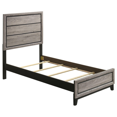 Havering Wood Twin Panel Bed Light Taupe