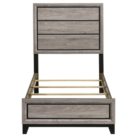 Havering Wood Twin Panel Bed Light Taupe