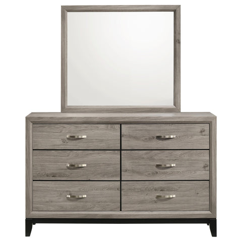 Havering 6-drawer Bedroom Dresser and Mirror Light Taupe