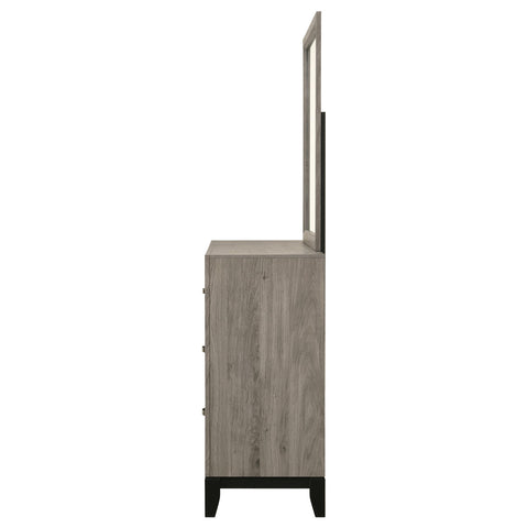 Havering 6-drawer Bedroom Dresser and Mirror Light Taupe