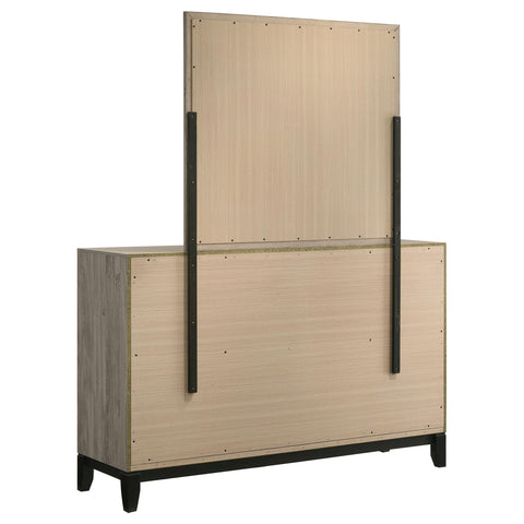 Havering 6-drawer Bedroom Dresser and Mirror Light Taupe