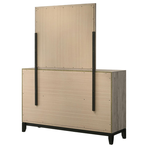 Havering 6-drawer Bedroom Dresser and Mirror Light Taupe