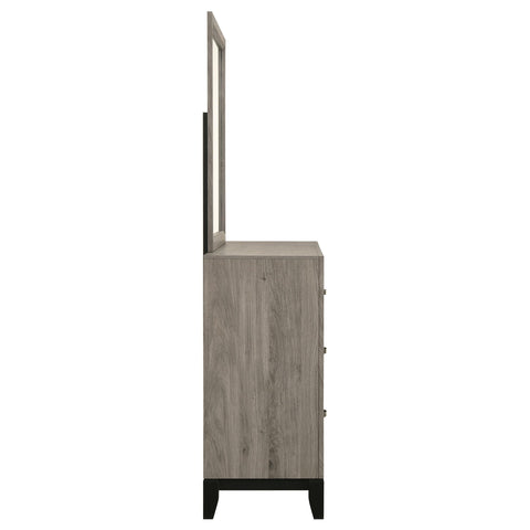 Havering 6-drawer Bedroom Dresser and Mirror Light Taupe