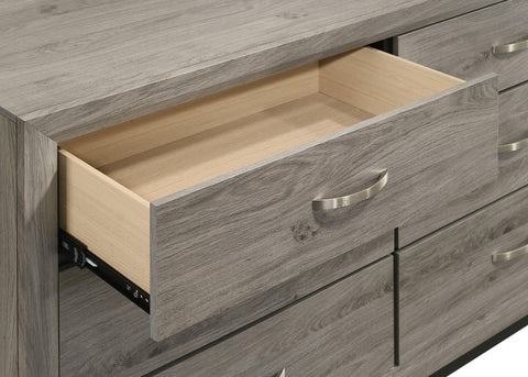 Havering 6-drawer Bedroom Dresser and Mirror Light Taupe