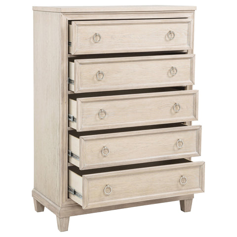 Enfield 5-drawer Chest of Drawers Washed Oak