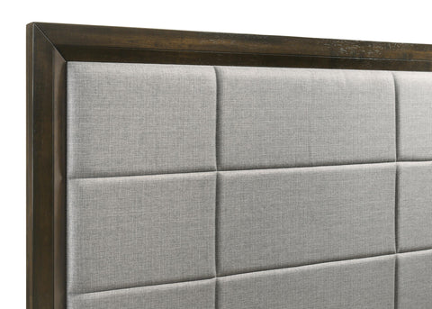 Fuller 63-inch Eastern King Upholstered Panel Bed Grey and Dark Oak