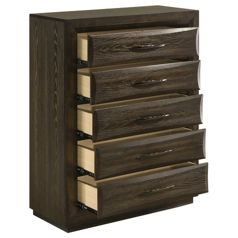 Fuller 5-drawer Bedroom Chest of Drawers Dark Oak