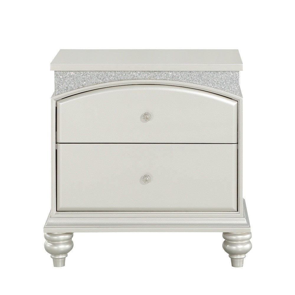 alsey nightstand, platinum finish