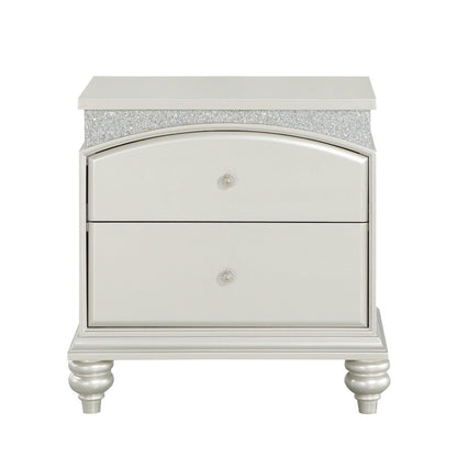 Alsey Nightstand, Platinum Finish