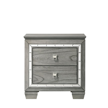 Altair Nightstand, Light Gray Oak Finish